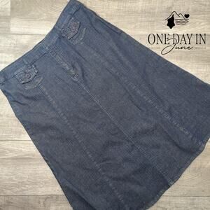 Christopher & Banks Midi Denim Skirt Size 14